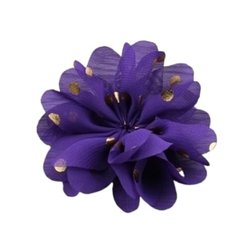 YGLEEULI Chiffon Blumen 10 stücke 7,5 cm Chiffon Spitzenbesatz Patch Applique Künstliche Stoff Hochzeitskleid Blumen Braut Haar Schleier Cothes Kopfbedeckungen Dekoration(Purple) von YGLEEULI