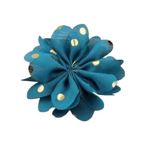 YGLEEULI Chiffon Blumen 10 stücke 7,5 cm Chiffon Spitzenbesatz Patch Applique Künstliche Stoff Hochzeitskleid Blumen Braut Haar Schleier Cothes Kopfbedeckungen Dekoration(Turquoise) von YGLEEULI