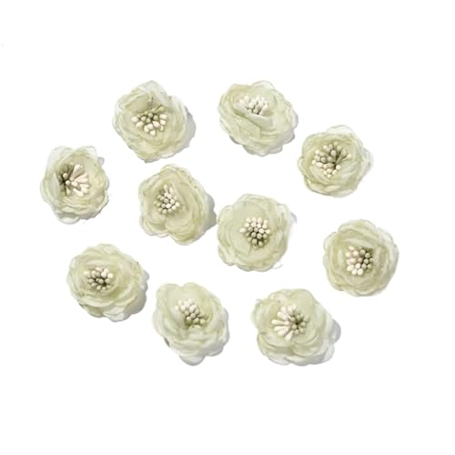 YGLEEULI Chiffon Blumen 2,5 cm Chiffon Künstliche Blumen Gefälschte Blumen for Home Decor Hochzeit Party Hochzeit Dekoration Braut Zubehör(C-9) von YGLEEULI