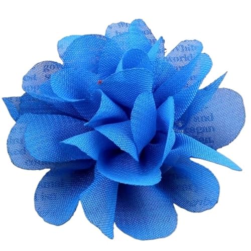 YGLEEULI Chiffon Blumen 20 Stücke 5 cm 2 "Stoff Künstliche Blumen for Stirnbänder Scrapbook Tüll Stoff Blumen Häkeln Chiffon Blume Zubehör(Blue) von YGLEEULI