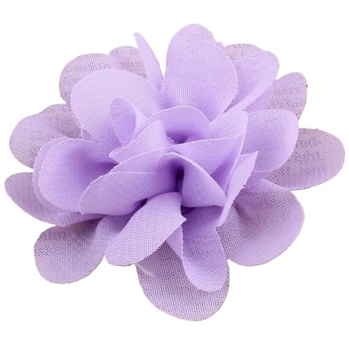 YGLEEULI Chiffon Blumen 20 Stücke 5 cm 2 "Stoff Künstliche Blumen for Stirnbänder Scrapbook Tüll Stoff Blumen Häkeln Chiffon Blume Zubehör(Lavender) von YGLEEULI