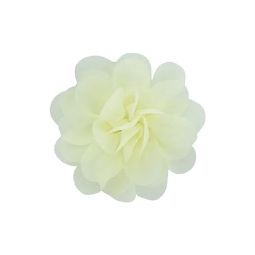 YGLEEULI Chiffon Blumen 20 stücke Chiffon Stoff Blumen DIY Kopfbedeckungen Corsage Dekoration Nähen Kleidung Hüte Zubehör Blume Kopf(Beige) von YGLEEULI