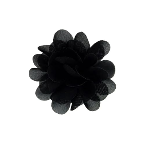 YGLEEULI Chiffon Blumen 20 stücke Chiffon Stoff Blumen DIY Kopfbedeckungen Corsage Dekoration Nähen Kleidung Hüte Zubehör Blume Kopf(Black) von YGLEEULI