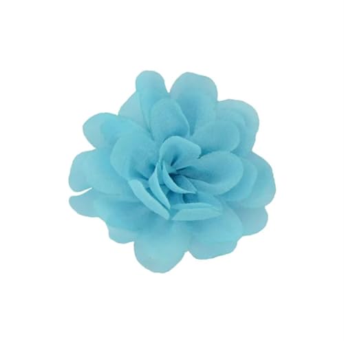 YGLEEULI Chiffon Blumen 20 stücke Chiffon Stoff Blumen DIY Kopfbedeckungen Corsage Dekoration Nähen Kleidung Hüte Zubehör Blume Kopf(Blue) von YGLEEULI