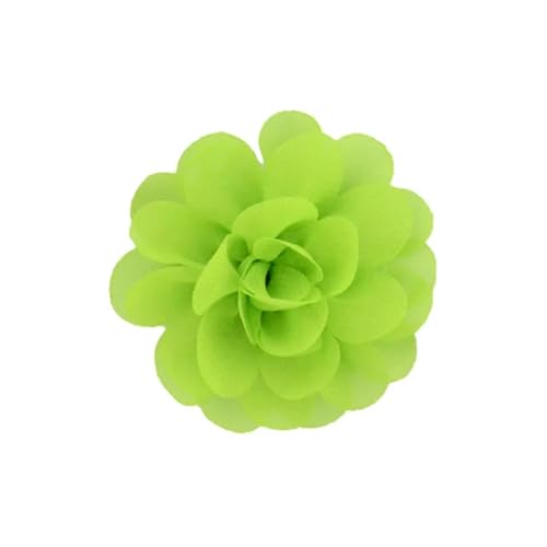 YGLEEULI Chiffon Blumen 20 stücke Chiffon Stoff Blumen DIY Kopfbedeckungen Corsage Dekoration Nähen Kleidung Hüte Zubehör Blume Kopf(Bright Green) von YGLEEULI