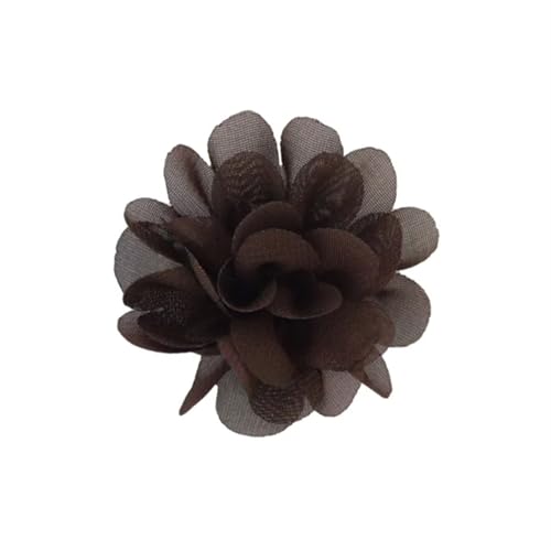 YGLEEULI Chiffon Blumen 20 stücke Chiffon Stoff Blumen DIY Kopfbedeckungen Corsage Dekoration Nähen Kleidung Hüte Zubehör Blume Kopf(Coffee) von YGLEEULI