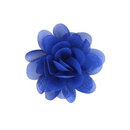 YGLEEULI Chiffon Blumen 20 stücke Chiffon Stoff Blumen DIY Kopfbedeckungen Corsage Dekoration Nähen Kleidung Hüte Zubehör Blume Kopf(Deep Blue) von YGLEEULI