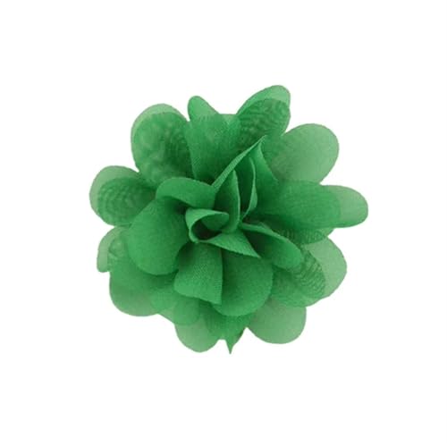 YGLEEULI Chiffon Blumen 20 stücke Chiffon Stoff Blumen DIY Kopfbedeckungen Corsage Dekoration Nähen Kleidung Hüte Zubehör Blume Kopf(Grass Green) von YGLEEULI