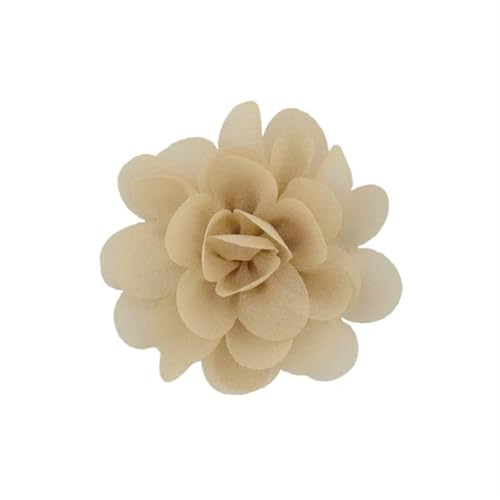 YGLEEULI Chiffon Blumen 20 stücke Chiffon Stoff Blumen DIY Kopfbedeckungen Corsage Dekoration Nähen Kleidung Hüte Zubehör Blume Kopf(Khaki) von YGLEEULI