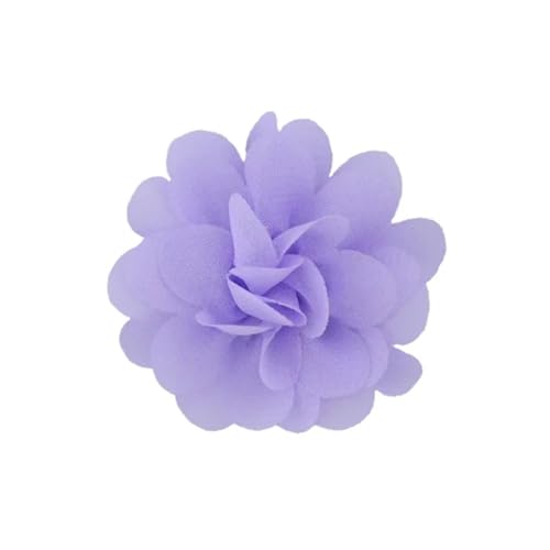 YGLEEULI Chiffon Blumen 20 stücke Chiffon Stoff Blumen DIY Kopfbedeckungen Corsage Dekoration Nähen Kleidung Hüte Zubehör Blume Kopf(Lavender) von YGLEEULI