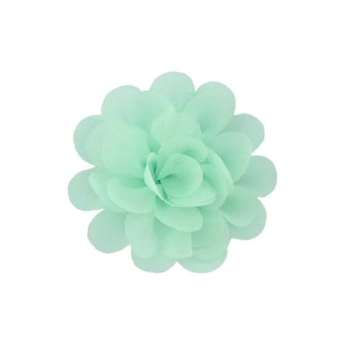 YGLEEULI Chiffon Blumen 20 stücke Chiffon Stoff Blumen DIY Kopfbedeckungen Corsage Dekoration Nähen Kleidung Hüte Zubehör Blume Kopf(Light Green) von YGLEEULI