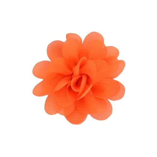 YGLEEULI Chiffon Blumen 20 stücke Chiffon Stoff Blumen DIY Kopfbedeckungen Corsage Dekoration Nähen Kleidung Hüte Zubehör Blume Kopf(Orange) von YGLEEULI