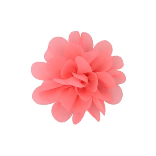 YGLEEULI Chiffon Blumen 20 stücke Chiffon Stoff Blumen DIY Kopfbedeckungen Corsage Dekoration Nähen Kleidung Hüte Zubehör Blume Kopf(Orange Pink) von YGLEEULI