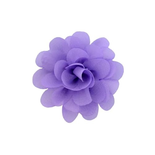 YGLEEULI Chiffon Blumen 20 stücke Chiffon Stoff Blumen DIY Kopfbedeckungen Corsage Dekoration Nähen Kleidung Hüte Zubehör Blume Kopf(Purple) von YGLEEULI