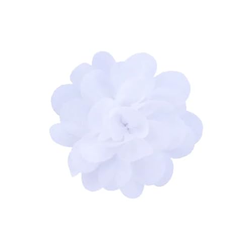 YGLEEULI Chiffon Blumen 20 stücke Chiffon Stoff Blumen DIY Kopfbedeckungen Corsage Dekoration Nähen Kleidung Hüte Zubehör Blume Kopf(White) von YGLEEULI