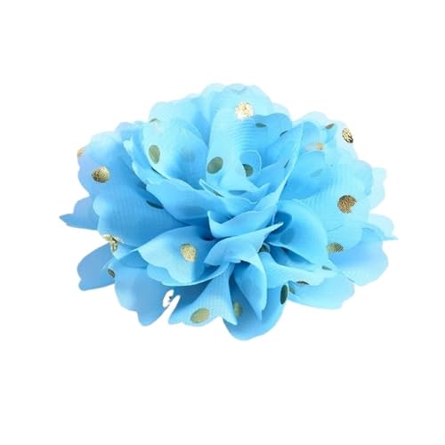 YGLEEULI Chiffon Blumen 30 STK 10 cm große dekorative Chiffonblumen zur Hochzeitsverschönerung, Stoffblumen mit goldenen Punkten for Fest- und Partybedarf(D) von YGLEEULI