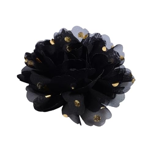 YGLEEULI Chiffon Blumen 30 STK 10 cm große dekorative Chiffonblumen zur Hochzeitsverschönerung, Stoffblumen mit goldenen Punkten for Fest- und Partybedarf(H) von YGLEEULI