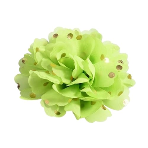 YGLEEULI Chiffon Blumen 30 STK 10 cm große dekorative Chiffonblumen zur Hochzeitsverschönerung, Stoffblumen mit goldenen Punkten for Fest- und Partybedarf(I) von YGLEEULI