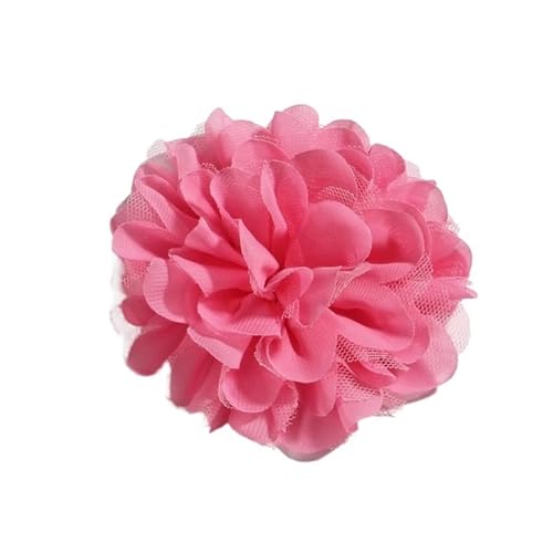 YGLEEULI Chiffon Blumen 5 STÜCKE 11 cm Spitzenbesatz Patch Applikation Stoff Künstliche Blumen Hochzeitskleid Chiffon Blume Braut Haar Schleier Kleidung Dekoration(Deep Pink) von YGLEEULI