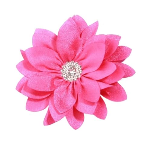 YGLEEULI Chiffon Blumen 5 Stücke 8,5 cm Künstliche Blumen for Hochzeit Kleid Hüte Chiffon Stoff Blume for Hüte Stirnband Brosche DIY Home Decor(Fuchsia) von YGLEEULI