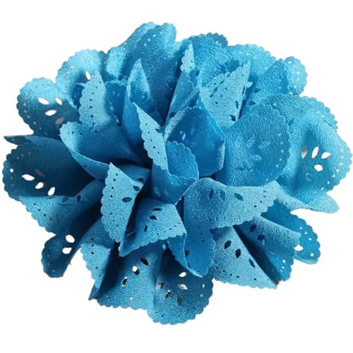 YGLEEULI Chiffon Blumen 5 stücke 4 "Schöne Chic Weiche Handgemachte Künstliche Stoff Chiffon Blume Zubehör for Mädchen Haar Blumen(Blue) von YGLEEULI