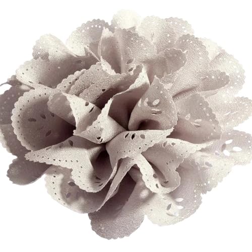 YGLEEULI Chiffon Blumen 5 stücke 4 "Schöne Chic Weiche Handgemachte Künstliche Stoff Chiffon Blume Zubehör for Mädchen Haar Blumen(Gray) von YGLEEULI