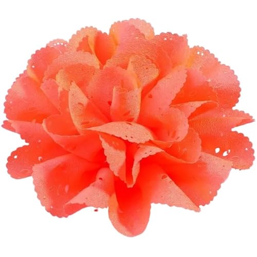 YGLEEULI Chiffon Blumen 5 stücke 4 "Schöne Chic Weiche Handgemachte Künstliche Stoff Chiffon Blume Zubehör for Mädchen Haar Blumen(Orange red) von YGLEEULI