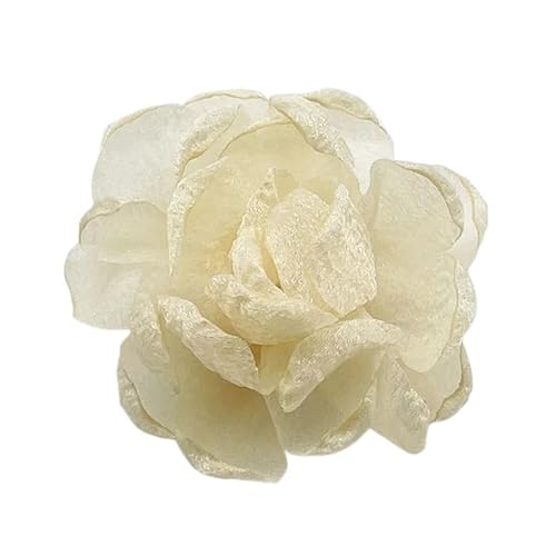 YGLEEULI Chiffon Blumen Handgemachte Chiffon Blume Hochzeit Kleidung Dekor DIY Herstellung Zubehör Seide Blume Köpfe Hochzeit Wand Dekoration(Cream) von YGLEEULI