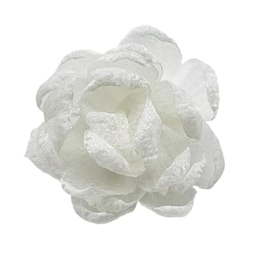 YGLEEULI Chiffon Blumen Handgemachte Chiffon Blume Hochzeit Kleidung Dekor DIY Herstellung Zubehör Seide Blume Köpfe Hochzeit Wand Dekoration(White) von YGLEEULI