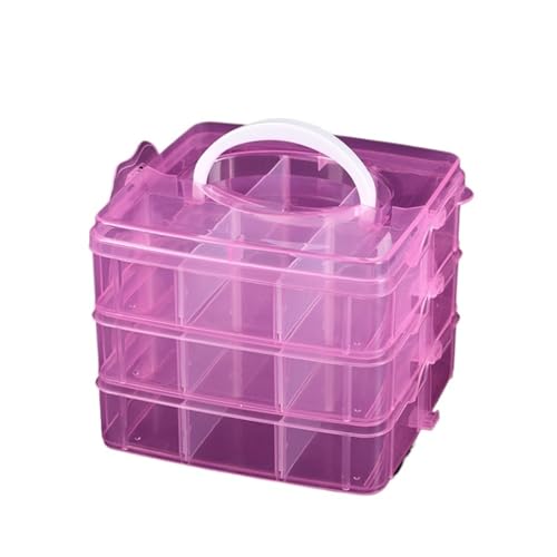 YGLEEULI SchmuckkäStchen Transparente Schmuckaufbewahrungsbox Großraum-Finishing-Box Halskettenring Ohrstecker Aufbewahrungsbox Schmuckschatulle Ornamentbox(Pink) von YGLEEULI