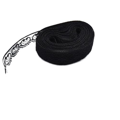 YGLEEULI Spitzenband 10 Yards Wunderschönes Spitzenband 23MM Spitzenbesatz Stoff DIY Bestickte weiße Spitzenbesätze for Nähzubehör Dekoration(Black) von YGLEEULI