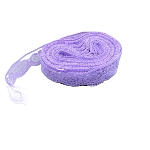 YGLEEULI Spitzenband 10 Yards Wunderschönes Spitzenband 23MM Spitzenbesatz Stoff DIY Bestickte weiße Spitzenbesätze for Nähzubehör Dekoration(Light Purple) von YGLEEULI