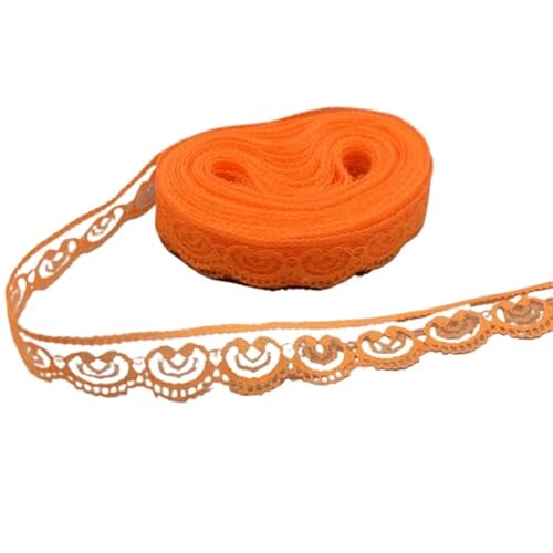 YGLEEULI Spitzenband 10 Yards Wunderschönes Spitzenband 23MM Spitzenbesatz Stoff DIY Bestickte weiße Spitzenbesätze for Nähzubehör Dekoration(Orange) von YGLEEULI