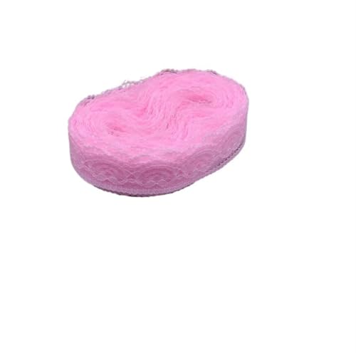 YGLEEULI Spitzenband 10 Yards Wunderschönes Spitzenband 23MM Spitzenbesatz Stoff DIY Bestickte weiße Spitzenbesätze for Nähzubehör Dekoration(Pink) von YGLEEULI