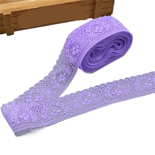 YGLEEULI Spitzenband 10 Yards schöne Spitze for DIY Band Band 40MM Spitze Trim Bestickt for Nähen Dekoration(Purple) von YGLEEULI