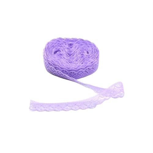 YGLEEULI Spitzenband 30 Yard Spitzenbesatzband Spitzenstoff Weiße Baumwollspitze for DIY Nähen Stickerei Home Kleidung Zubehör(Light Purple) von YGLEEULI