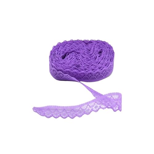 YGLEEULI Spitzenband 30 Yard Spitzenbesatzband Spitzenstoff Weiße Baumwollspitze for DIY Nähen Stickerei Home Kleidung Zubehör(Purple) von YGLEEULI