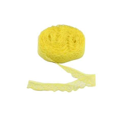 YGLEEULI Spitzenband 30 Yard Spitzenbesatzband Spitzenstoff Weiße Baumwollspitze for DIY Nähen Stickerei Home Kleidung Zubehör(Yellow) von YGLEEULI