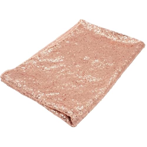 YGLEEULI Tischdecke 120x180cm Pailletten Tischdecke Rechteckige Tischdecke Rose Gold Glitter Tischdecke for Hochzeit Geburtstag Party Home Dekoration(Rose Gold) von YGLEEULI