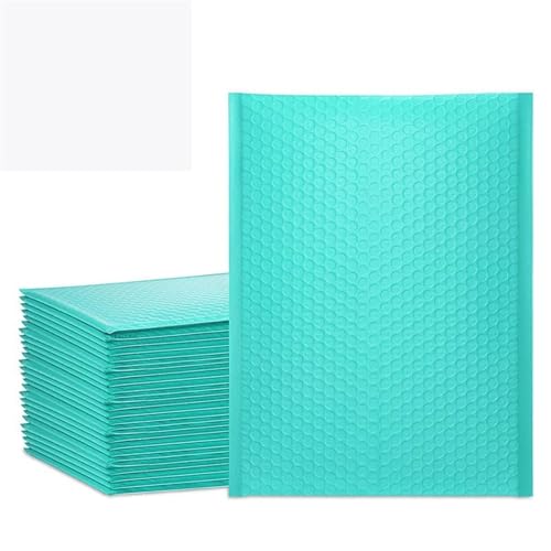 Luftpolsterumschläge 100 Stück holografische Versandtaschen, gepolsterte Poly-Blasen-Versandumschläge for Verpackungen, selbstklebende Versandtaschen, Luftpolsterpolsterung(100pcs green,15*20cm) von YGLONG