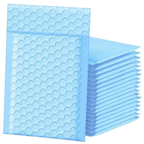 YGLONG Luftpolsterumschläge 100 Pcs Bubble Mailers Padded Envelopes Self Seal Mailing Envelopes Mailers Shipping Envelopes Packaging for Business(Blue,13 * 15cm) von YGLONG