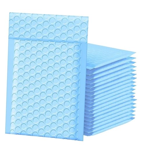 YGLONG Luftpolsterumschläge 50 Pcs Bubble Mailer Bubble Padded Envelopes Mailer Poly for Packaging Self Seal Shipping Bag Bubble Mailer Bag(Blue,13 * 18cm) von YGLONG