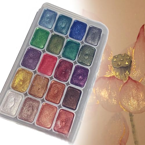 YGSIKY Veränderliches Aquarellfarben-Set, Glitzer-Aquarellfarben-Vollfarbkasten, Veränderliches Aquarellmal-Set, Farb-Aquarellmal-Set, Metallic-Aquarellfarben-Set für Erwachsene und Anfänger (A) von YGSIKY