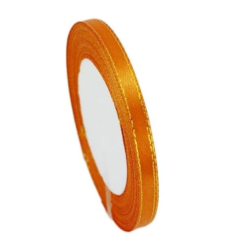 (25 Yards/Rolle) Goldrandband Satinbänder Verpackungsbänder 6/10/20/25/40 mm-Orange-10 mm von YGTGJ