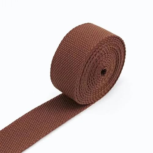 1–10 Meter 25 mm Polyester-Gurtband, Band zum Dekorieren von Gürteln, Canvas-Gürtel, Baumwoll-Taschengurt, Schrägband, Zubehör zum Nähen-10Kaffee-25 mm-1 Meter von YGTGJ