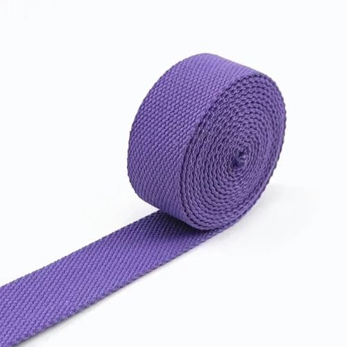 1–10 Meter 25 mm Polyester-Gurtband, Band zum Dekorieren von Gürteln, Canvas-Gürtel, Baumwoll-Taschengurt, Schrägband, Zubehör zum Nähen-11Hellviolett-25 mm-1 Meter von YGTGJ