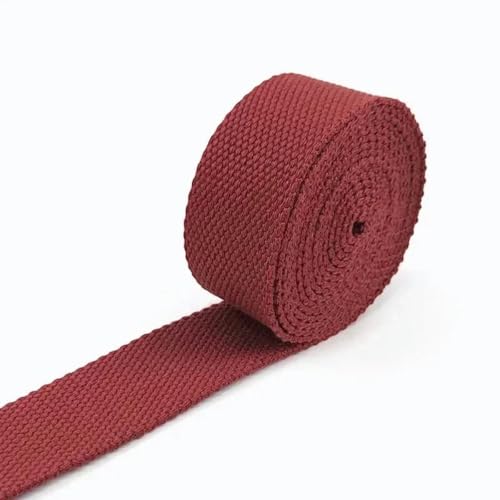 1–10 Meter 25 mm Polyester-Gurtband, Band zum Dekorieren von Gürteln, Canvas-Gürtel, Baumwoll-Taschengurt, Schrägband, Zubehör zum Nähen-15JujubeRed-25 mm-1 Meter von YGTGJ