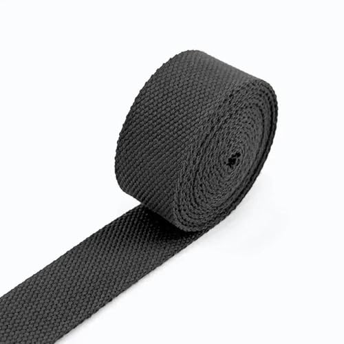 1–10 Meter 25 mm Polyester-Gurtband, Band zum Dekorieren von Gürteln, Canvas-Gürtel, Baumwoll-Taschengurt, Schrägband, Zubehör zum Nähen-20Schwarz-25 mm-1 Meter von YGTGJ