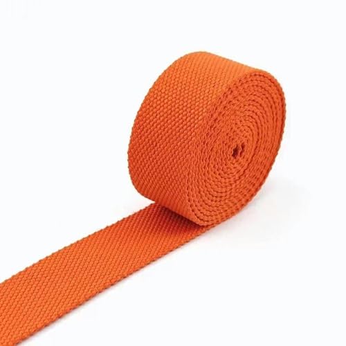 1–10 Meter 25 mm Polyester-Gurtband, Band zum Dekorieren von Gürteln, Canvas-Gürtel, Baumwoll-Taschengurt, Schrägband, Zubehör zum Nähen-4Orange-25 mm-1 Meter von YGTGJ