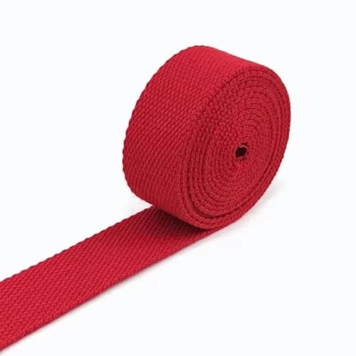 1–10 Meter 25 mm Polyester-Gurtband, Band zum Dekorieren von Gürteln, Canvas-Gürtel, Baumwoll-Taschengurt, Schrägband, Zubehör zum Nähen-5Rot-25 mm-1 Meter von YGTGJ